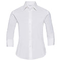 Weiß - Front - Russell Collection - Formelles Hemd Pflegeleicht für Damen  3-4 Ärmel