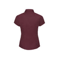 Portwein - Back - Russell Collection - Hemd Pflegeleicht für Damen  kurzärmlig