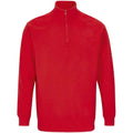Leuchtend Rot - Front - SOLS - "Conrad" Sweatshirt mit kurzem Reißverschluss für Herren-Damen Unisex