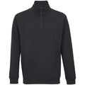 Schwarz - Front - SOLS - "Conrad" Sweatshirt mit kurzem Reißverschluss für Herren-Damen Unisex