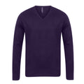 Violett - Front - Henbury - Sweatshirt V-Ausschnitt für Herren