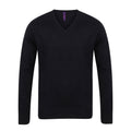 Schwarz - Front - Henbury - Sweatshirt V-Ausschnitt für Herren