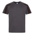 Holzkohle-Pechschwarz - Front - AWDis Cool - T-Shirt Feuchtigkeitsabweisend für Herren