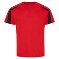 Feuerrot-Pechschwarz - Front - AWDis Cool - T-Shirt Feuchtigkeitsabweisend für Herren