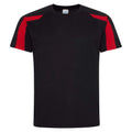 Pechschwarz-Feuerrot - Front - AWDis Cool - T-Shirt Feuchtigkeitsabweisend für Herren