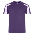 Violett-Arktisch Weiß - Front - AWDis Cool - T-Shirt Feuchtigkeitsabweisend für Herren