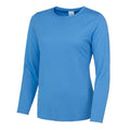 Saphir-Blau - Front - AWDis Cool - T-Shirt für Damen  Langärmlig