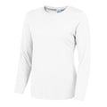 Arktisch Weiß - Front - AWDis Cool - T-Shirt für Damen  Langärmlig