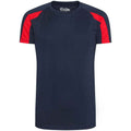 Dunkelblau-Feuerrot - Front - AWDis Cool - T-Shirt Feuchtigkeitsabweisend für Kinder