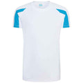 Arktisch Weiß-Saphir-Blau - Front - AWDis Cool - T-Shirt Feuchtigkeitsabweisend für Kinder