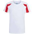 Arktisch Weiß-Feuerrot - Front - AWDis Cool - T-Shirt Feuchtigkeitsabweisend für Kinder