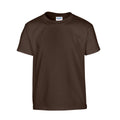 Dunkle Schokolade - Front - Gildan - T-Shirt Schwere Qualität für Kinder