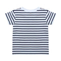 Weiß-Marineblau - Back - Larkwood - T-Shirt Rundhalsausschnitt für Kinder