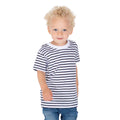 Weiß-Marineblau - Side - Larkwood - T-Shirt Rundhalsausschnitt für Kinder