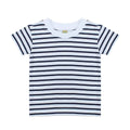 Weiß-Marineblau - Front - Larkwood - T-Shirt Rundhalsausschnitt für Kinder