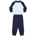 Marineblau-Weiß - Front - Larkwood - Schlafanzug mit langer Hose für Kinder