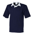 Marineblau - Front - Front Row - Poloshirt für Herren - Rugby kurzärmlig