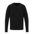 Schwarz - Front - Premier - "Essential" Sweatshirt V-Ausschnitt für Herren
