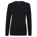 Marineblau - Front - Henbury - Sweatshirt V-Ausschnitt für Damen