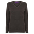 Grau meliert - Front - Henbury - Sweatshirt V-Ausschnitt für Damen