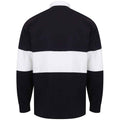 Marineblau-Weiß - Back - Front Row - Rugby-Shirt Verkleidet für Herren-Damen Unisex