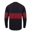 Marineblau-Burgunderrot - Back - Front Row - Rugby-Shirt Verkleidet für Herren-Damen Unisex