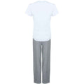 Weiß-meliert - Back - Towel City - Schlafanzug mit langer Hose für Damen