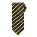 Schwarz-Gold - Front - Premier - Krawatte für Herren