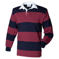 Burgunderrot-Marineblau - Front - Front Row - Poloshirt Genäht für Herren - Rugby
