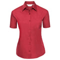Rot - Front - Russell Collection - Formelles Hemd Pflegeleicht für Damen  kurzärmlig