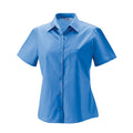 Business-Blau - Front - Russell Collection - Formelles Hemd Pflegeleicht für Damen  kurzärmlig