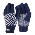 Marineblau-Grau - Front - Result Winter Essentials - Herren-Damen Unisex Gemustert - Handschuhe, Thinsulate