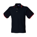 Marineblau-Rot - Front - Henbury - Poloshirt für Herren