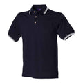 Marineblau-Weiß - Front - Henbury - Poloshirt für Herren