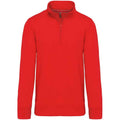 Rot - Front - Kariban - Sweatshirt Reißverschluss für Herren
