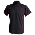 Schwarz-Rot - Front - Finden & Hales - Poloshirt für Herren