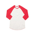 Gewaschtes Weiß-Warmes Rot - Front - Superstar By Mantis - T-Shirt für Herren-Damen Unisex - Baseball 3-4 Ärmel