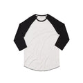 Weiß-Schwarz - Front - Superstar By Mantis - T-Shirt für Herren-Damen Unisex - Baseball 3-4 Ärmel