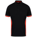 Schwarz-Rot - Front - Finden & Hales - Poloshirt für Herren