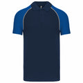 Marineblau-Königsblau - Front - Kariban - Poloshirt für Herren - Baseball