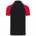 Schwarz-Rot - Back - Kariban - Poloshirt für Herren - Baseball