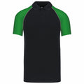 Schwarz-Grün - Front - Kariban - Poloshirt für Herren - Baseball