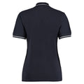 Marineblau-Weiß - Back - Kustom Kit - "St Mellion" Poloshirt Mit kontrastfarbenen Streifen für Damen
