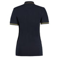 Marineblau-Gelb - Back - Kustom Kit - "St Mellion" Poloshirt Mit kontrastfarbenen Streifen für Damen