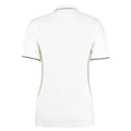 Weiß-Marineblau - Back - Kustom Kit - "St Mellion" Poloshirt Mit kontrastfarbenen Streifen für Damen