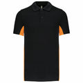 Schwarz-Orange - Front - Kariban - Poloshirt für Herren