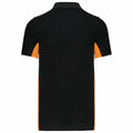 Schwarz-Orange - Back - Kariban - Poloshirt für Herren