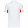 Weiß-Rot - Back - Kariban - Poloshirt für Herren