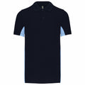 Marineblau-Himmelblau - Front - Kariban - Poloshirt für Herren