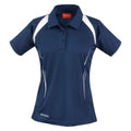 Marineblau-Weiß - Front - Spiro - "Team Spirit" Poloshirt für Damen